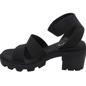 NWOT Jellypop Comfort Black Lug Sole Stretch Band Sandal 10
